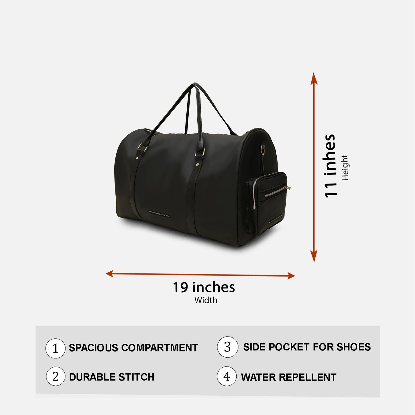 Coal-Black Duffle Bag
