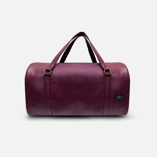 Burgundy duffle bag