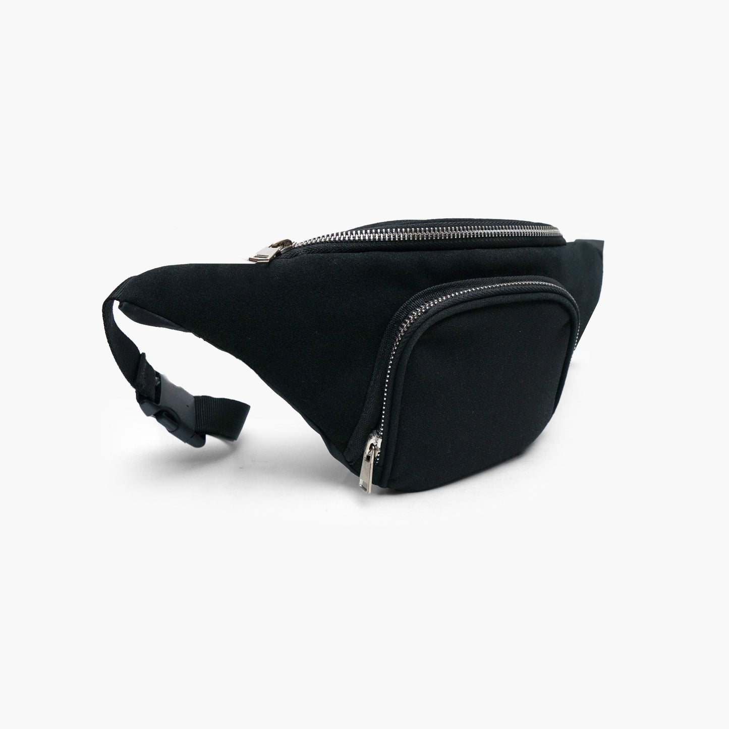 Black Croissant Suede Fanny Bag