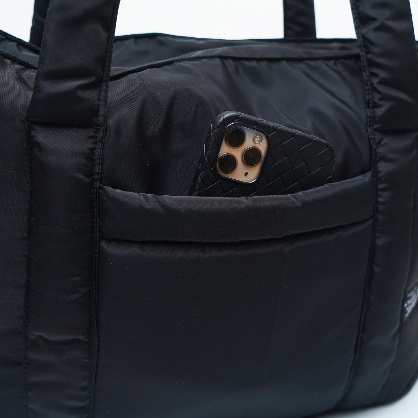 Black puffy tote